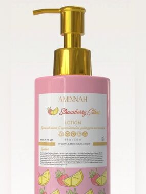 AMINNAH Strawberry Citrus Body Lotion — Pink